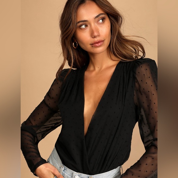 Black Dot Longsleeve Bodysuit (XS) - Picture 1 of 2